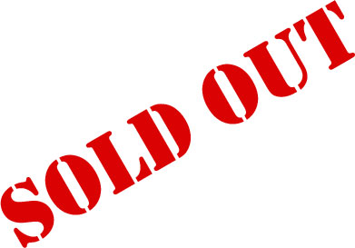 Sold Out wording in red, stencil lettering